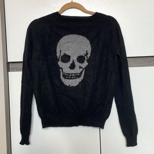 360 cashmere 100% cashmere sweater with skull back